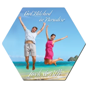 Hardboard Coaster 4" x 3.5" Hexagon