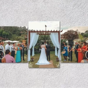 35.5" x 18" Metal Uneven Triptych