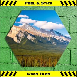 Alberta Mountains - Peel & Stick Hexagon Wood Tile