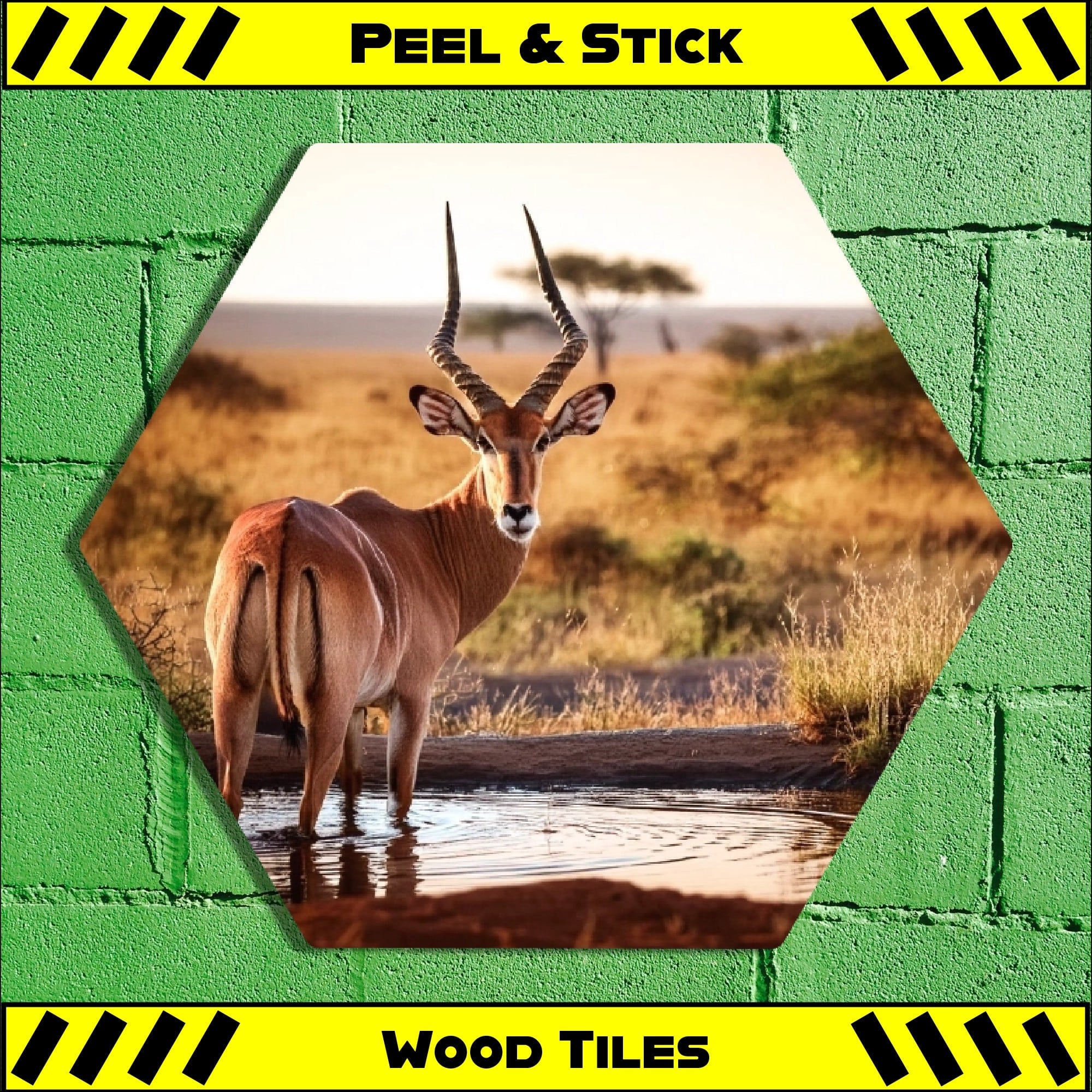 Antelope - Peel & Stick Hexagon Wood Tile