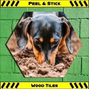 Caught Digging - Peel & Stick Hexagon Wood Tile