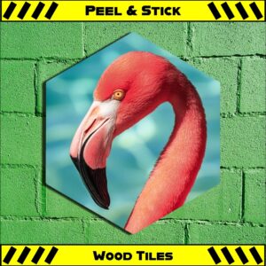 Flamingo - Peel & Stick Hexagon Wood Tile