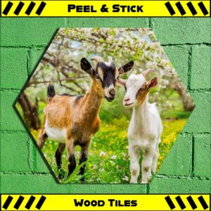 Goats & Grass - Peel & Stick Hexagon Wood Tile