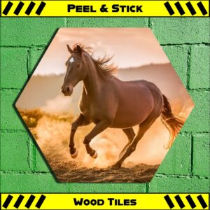 Horse - Peel & Stick Hexagon Wood Tile