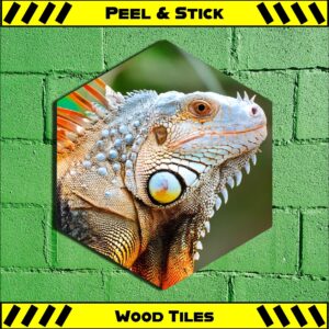 Iguana - Peel & Stick Hexagon Wood Tile