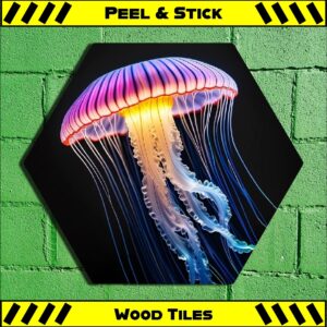 Jellyfish - Peel & Stick Hexagon Wood Tile