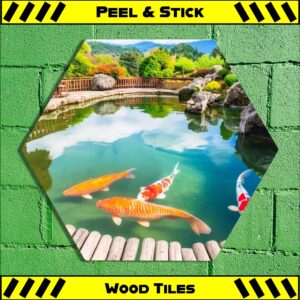 Koi Pond - Peel & Stick Hexagon Wood Tile