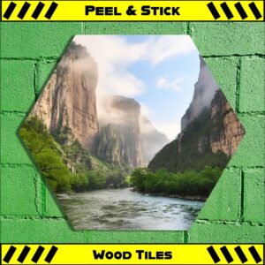 Misty River - Peel & Stick Hexagon Wood Tile