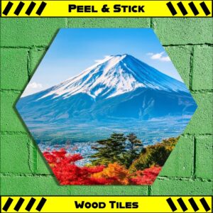 Mount Fuji - Peel & Stick Hexagon Wood Tile