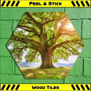 Oak Shade - Peel & Stick Hexagon Wood Tile