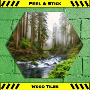 Oregon Rainforest - Peel & Stick Hexagon Wood Tile
