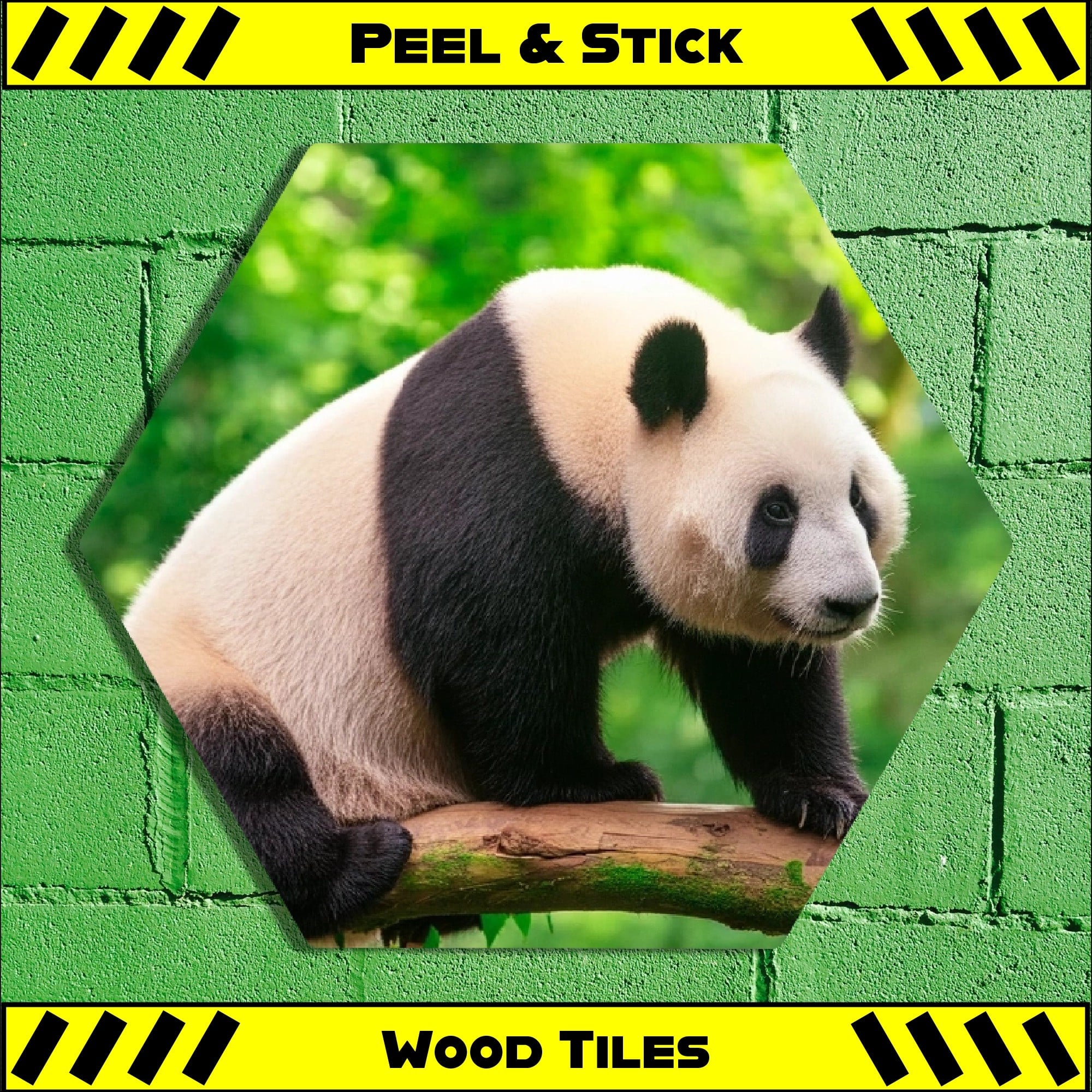 Panda - Peel & Stick Hexagon Wood Tile
