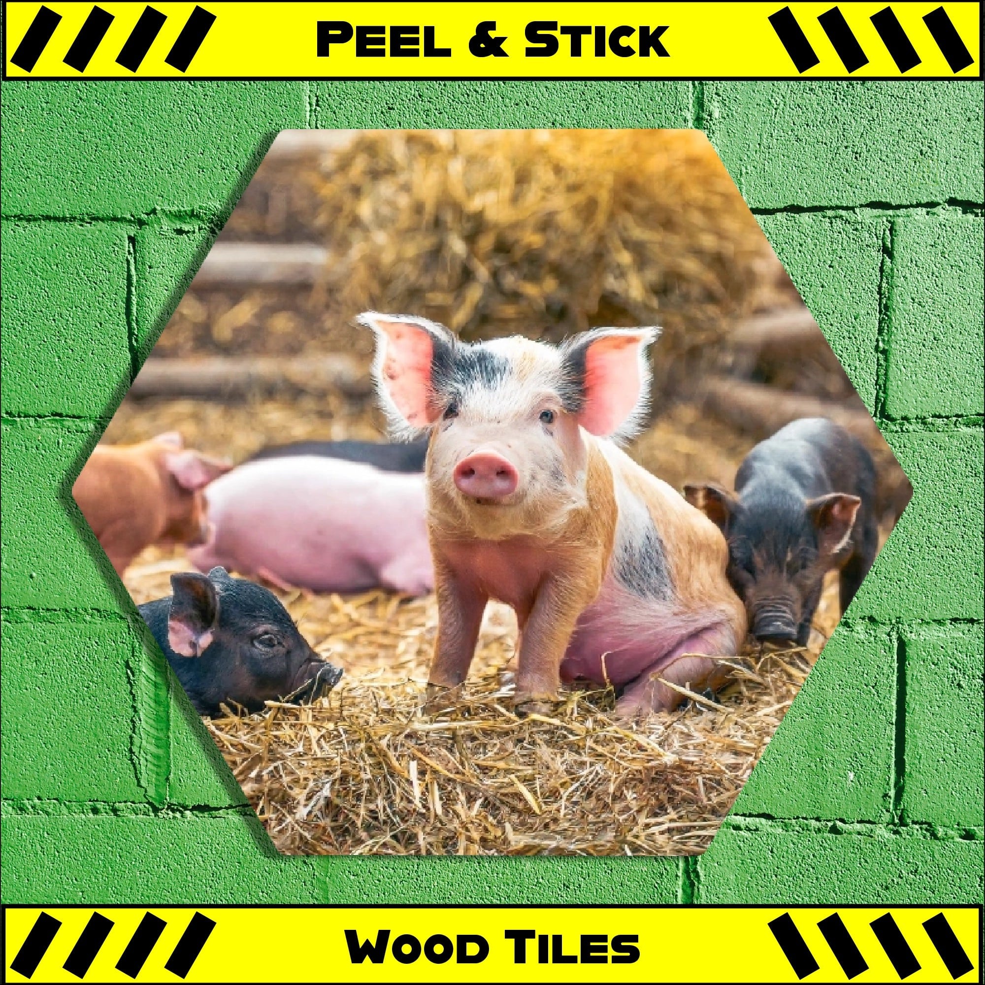 Piggy Pen - Peel & Stick Hexagon Wood Tile