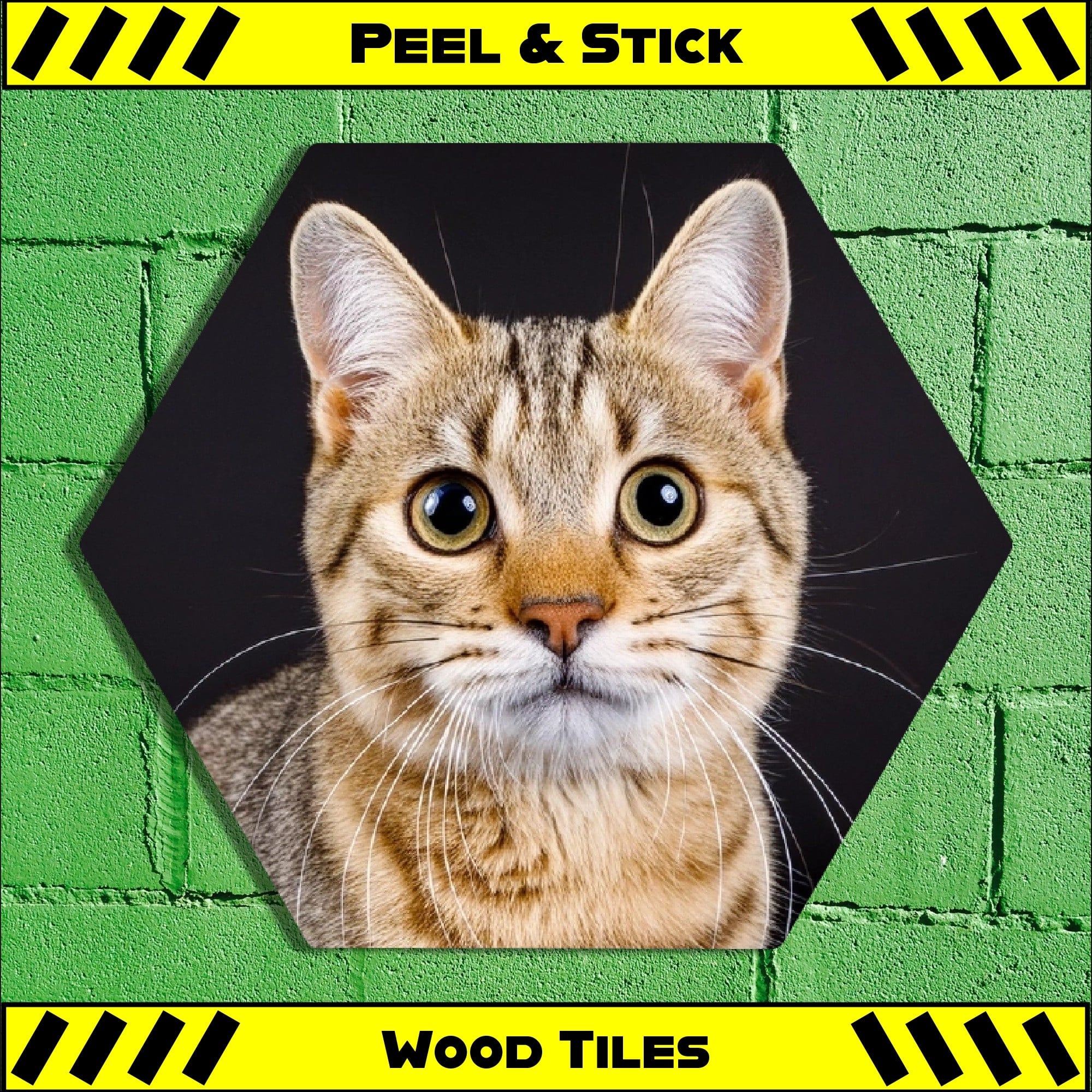 Pixie Cat - Peel & Stick Hexagon Wood Tile