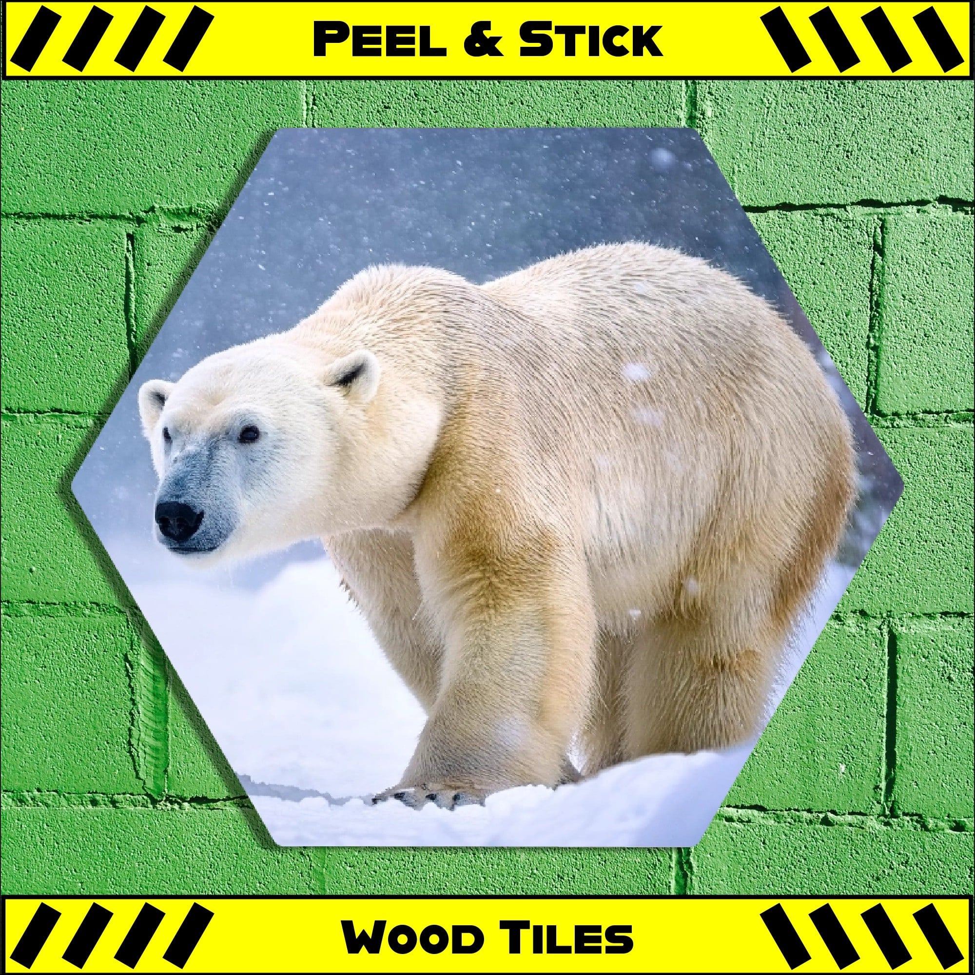 Polar Bear - Peel & Stick Hexagon Wood Tile