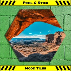 Rock Portal - Peel & Stick Hexagon Wood Tile