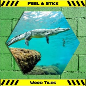 Salty Croc - Peel & Stick Hexagon Wood Tile