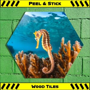 Seahorse - Peel & Stick Hexagon Wood Tile