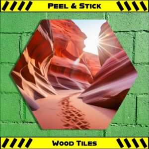Slot Canyon - Peel & Stick Hexagon Wood Tile