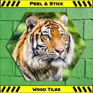 Sumatran Tiger 1 - Peel & Stick Hexagon Wood Tile