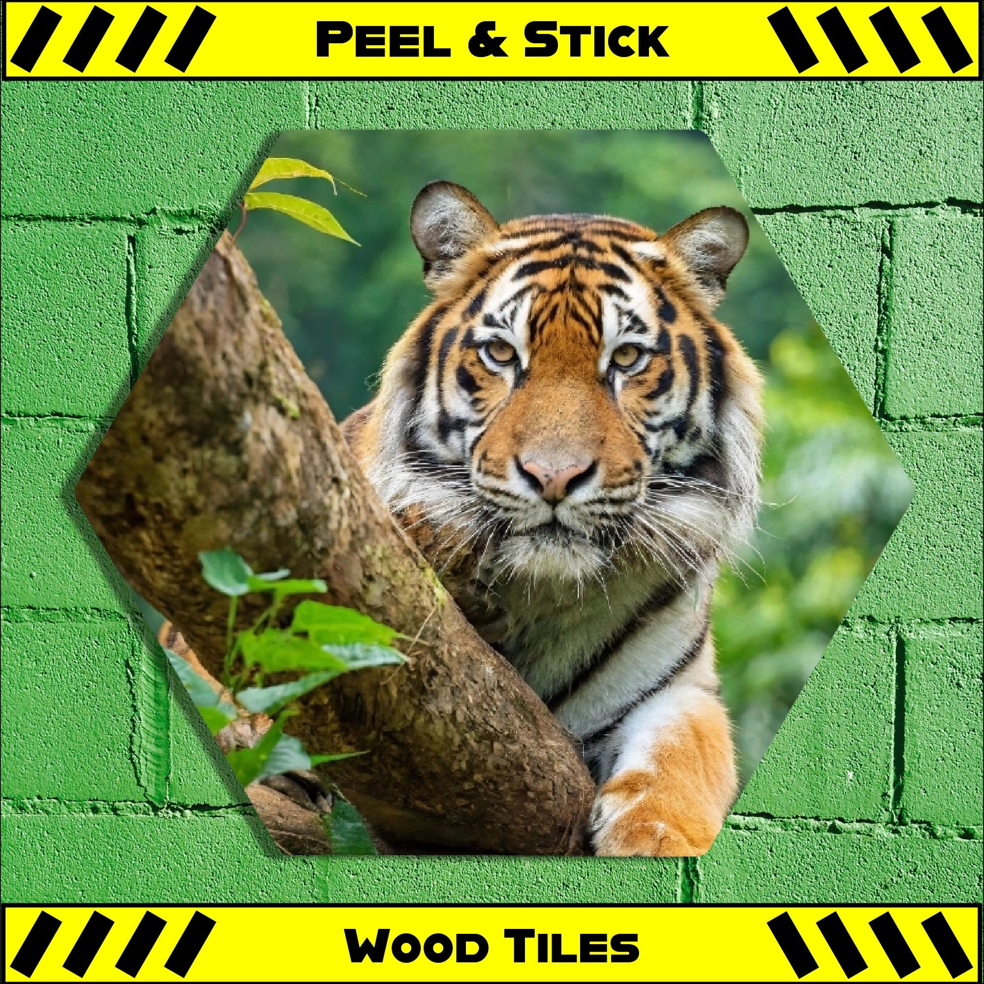 Sumatran Tiger 2 - Peel & Stick Hexagon Wood Tile