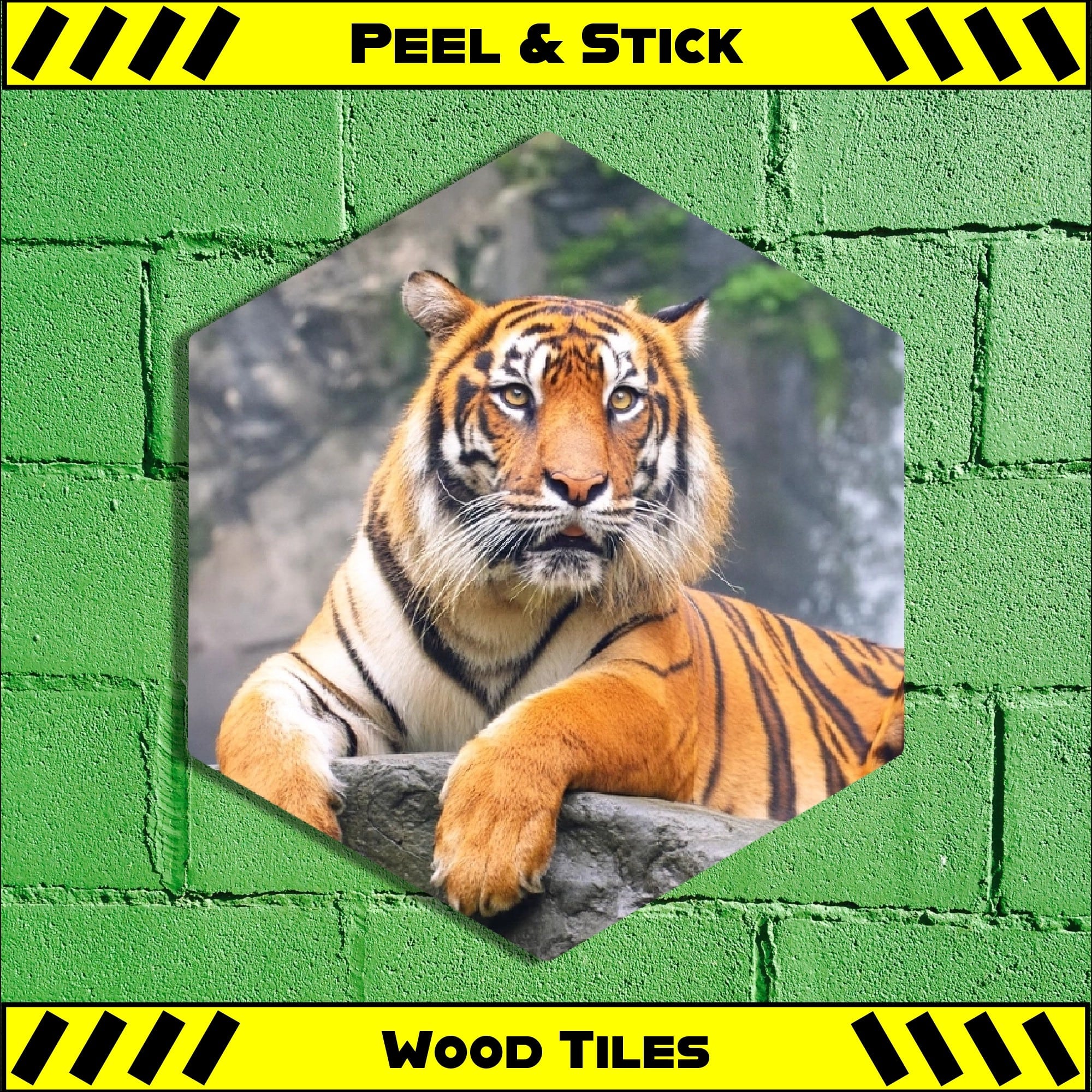 Sumatran Tiger - Peel & Stick Hexagon Wood Tile