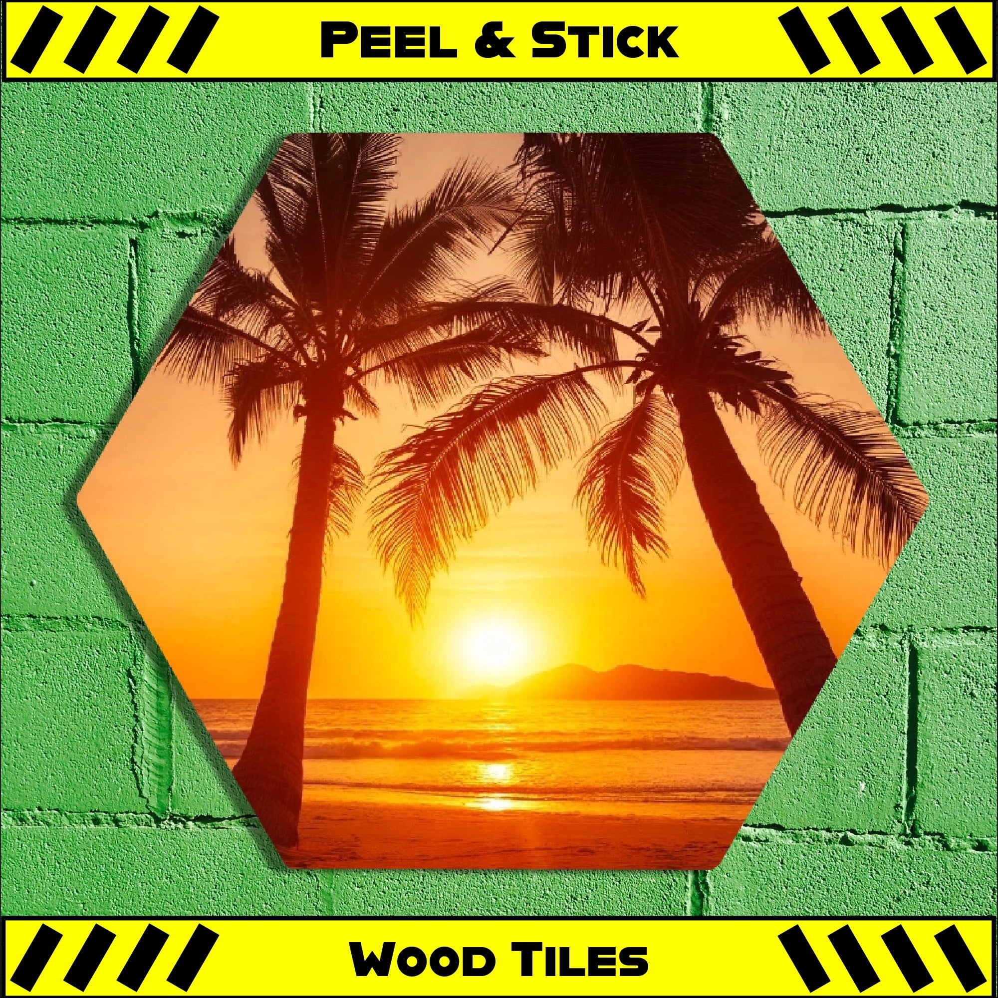 Sunset Beach - Peel & Stick Hexagon Wood Tile